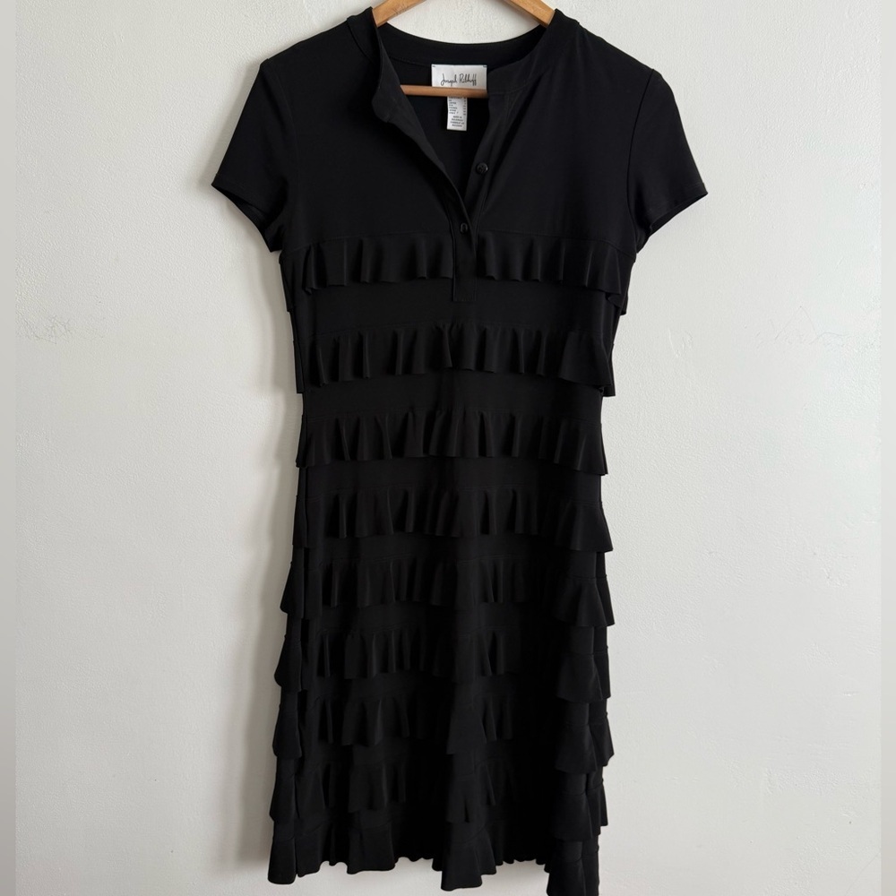 Joseph Ribkoff Black Tiered Mini Dress
